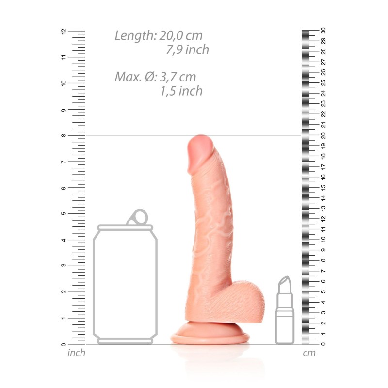 Silikonowe żylaste cieliste dildo przyssawka 20 cm